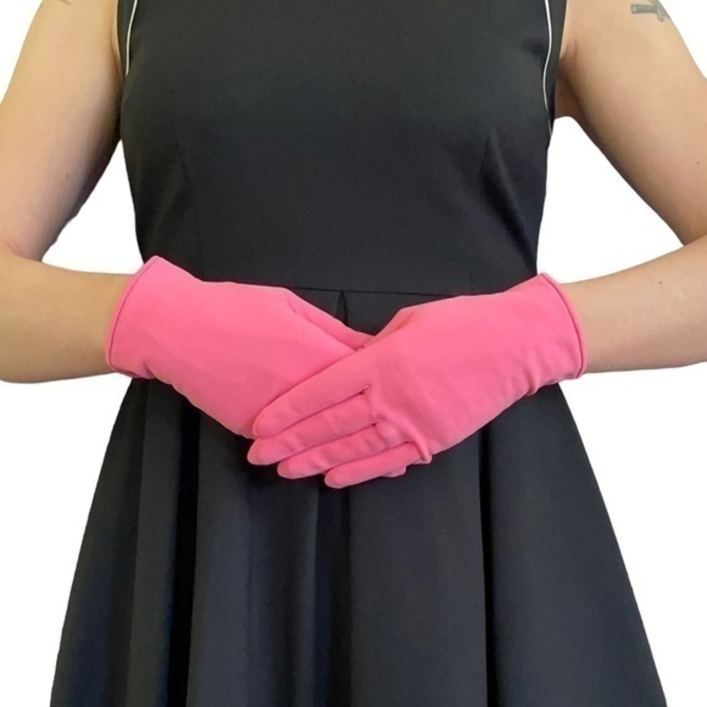 Vintage Pink Wrist Gloves Shorties - Made in Japan